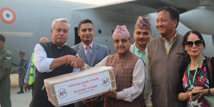 India hands over earthquake relief materials worth INR 100 million